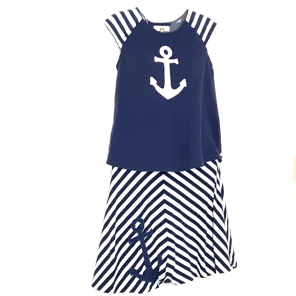 Synergy Navy Blue Anchor Skirt Set